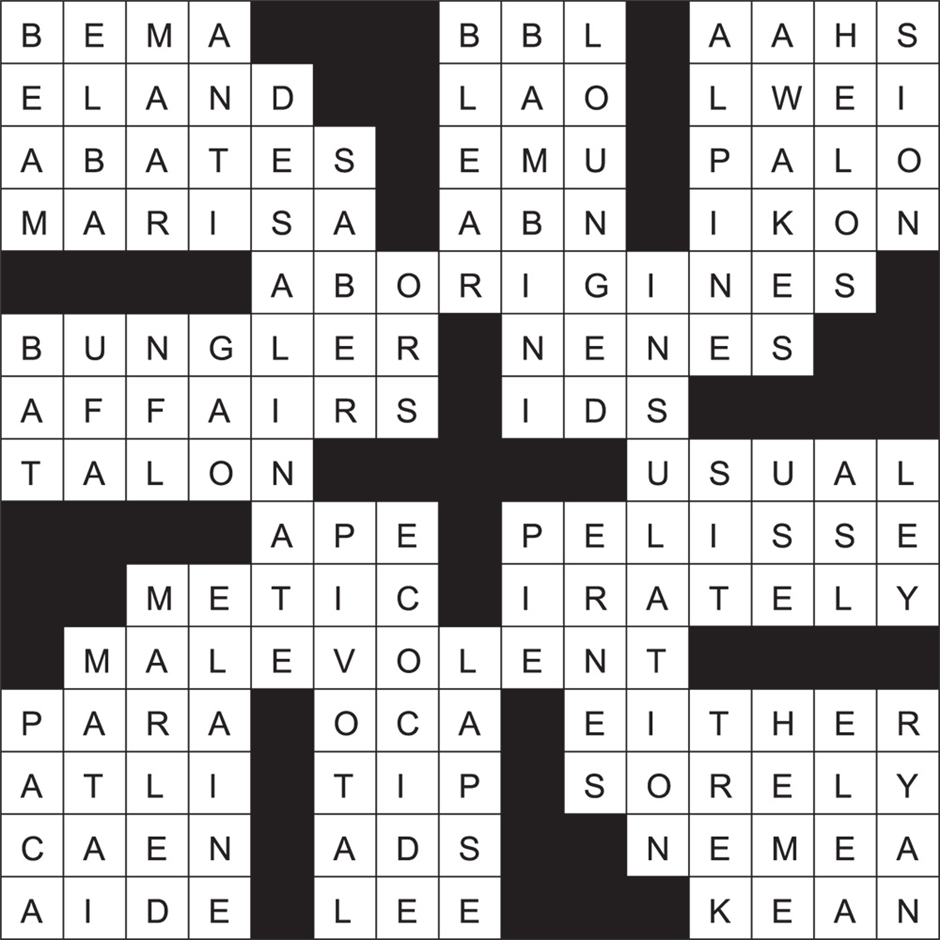Summer 2022 Crossword Puzzle Answers