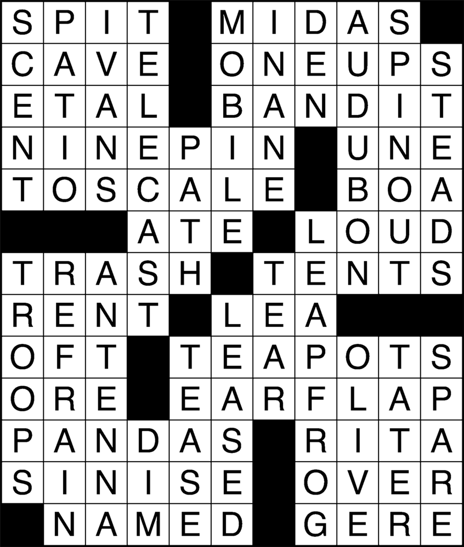 Fall 2019 Crossword Puzzle Answers
