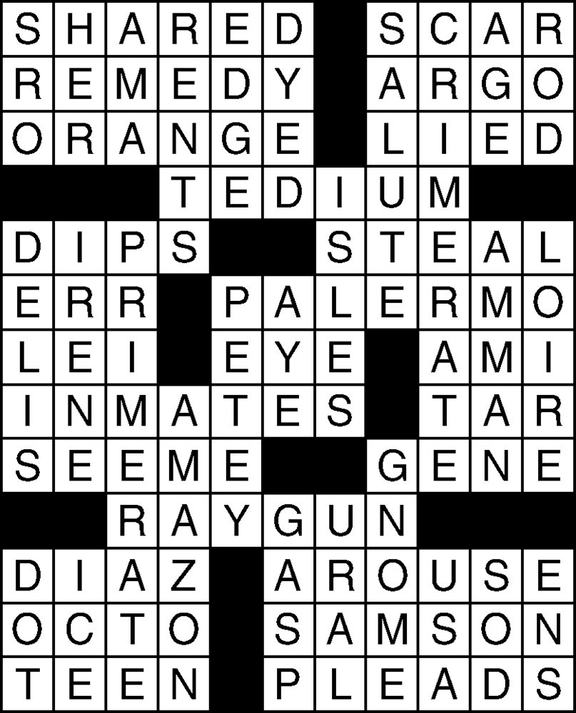 Spring 2022 Crossword Puzzle Answers