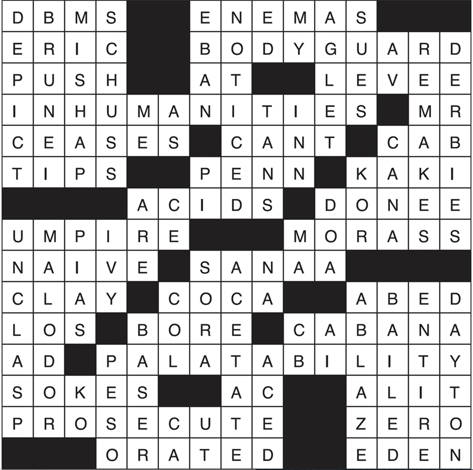 Spring 2024 Crossword Puzzle Answers