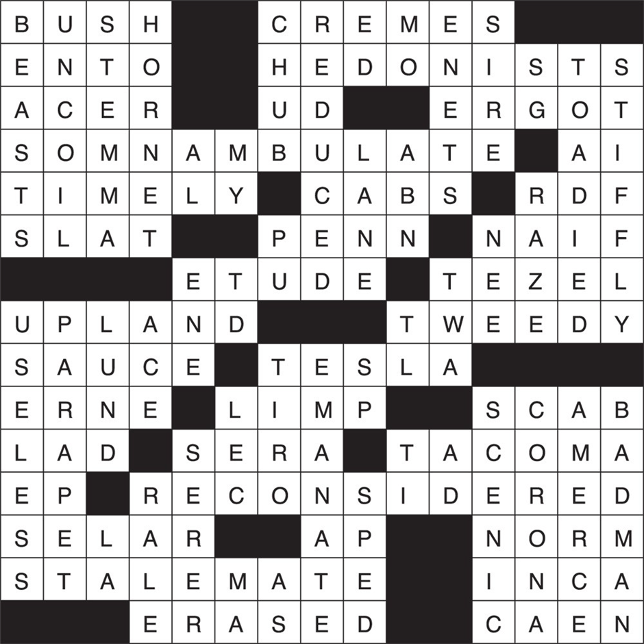 Spring 2023 Crossword Puzzle Answers
