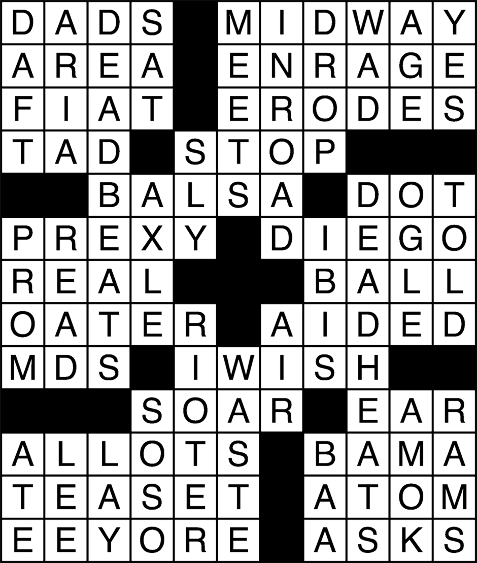 Summer 2019 Crossword Puzzle Answers